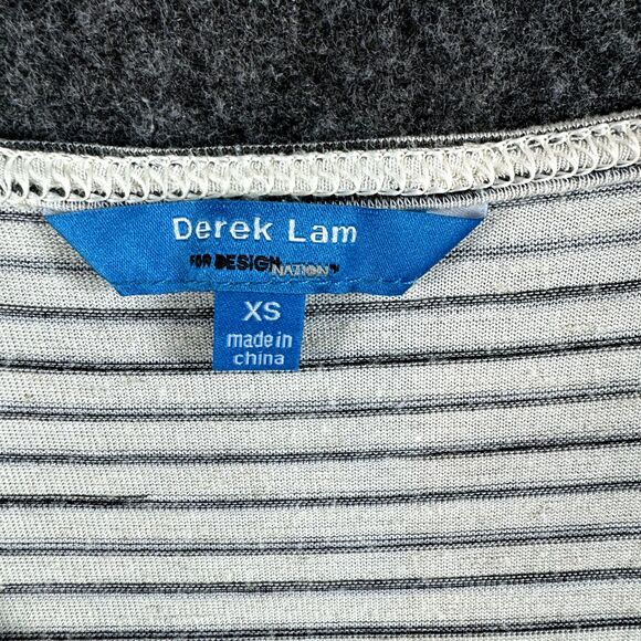 Derek Lam for Design Nation Top Women's Extra Small Ivory Gray Striped Dolman - Picture 3 of 7
